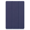 For Samsung Galaxy Tab A8 2021 Three-folding Holder Custer Texture Leather Tablet Case(Dark Blue)