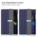 For Samsung Galaxy Tab A8 2021 Three-folding Holder Custer Texture Leather Tablet Case(Dark Blue)