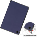 For Samsung Galaxy Tab A8 2021 Three-folding Holder Custer Texture Leather Tablet Case(Dark Blue)