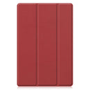 For Samsung Galaxy Tab A8 2021 Three-folding Holder Custer Texture Leather Tablet Case(Wine Red)