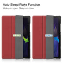For Samsung Galaxy Tab A8 2021 Three-folding Holder Custer Texture Leather Tablet Case(Wine Red)