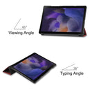 For Samsung Galaxy Tab A8 2021 Three-folding Holder Custer Texture Leather Tablet Case(Wine Red)