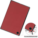 For Samsung Galaxy Tab A8 2021 Three-folding Holder Custer Texture Leather Tablet Case(Wine Red)