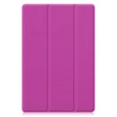 For Samsung Galaxy Tab A8 2021 Three-folding Holder Custer Texture Leather Tablet Case(Purple)