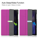 For Samsung Galaxy Tab A8 2021 Three-folding Holder Custer Texture Leather Tablet Case(Purple)