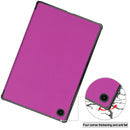 For Samsung Galaxy Tab A8 2021 Three-folding Holder Custer Texture Leather Tablet Case(Purple)