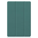 For Samsung Galaxy Tab A8 2021 Three-folding Holder Custer Texture Leather Tablet Case(Dark Green)