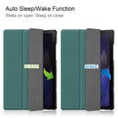 For Samsung Galaxy Tab A8 2021 Three-folding Holder Custer Texture Leather Tablet Case(Dark Green)