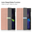 For Samsung Galaxy Tab A8 2021 Three-folding Holder Custer Texture Leather Tablet Case(Rose Gold)
