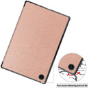 For Samsung Galaxy Tab A8 2021 Three-folding Holder Custer Texture Leather Tablet Case(Rose Gold)