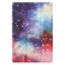 For Samsung Galaxy Tab A8 2021 Painted Leather Tablet Case with 3-Fold Holder(Milky Way)