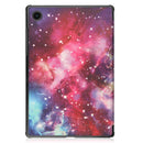 For Samsung Galaxy Tab A8 2021 Painted Leather Tablet Case with 3-Fold Holder(Milky Way)