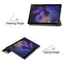 For Samsung Galaxy Tab A8 2021 Painted Leather Tablet Case with 3-Fold Holder(Milky Way)