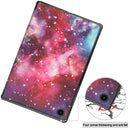 For Samsung Galaxy Tab A8 2021 Painted Leather Tablet Case with 3-Fold Holder(Milky Way)
