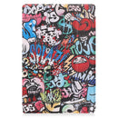 For Samsung Galaxy Tab A8 2021 Painted Leather Tablet Case with 3-Fold Holder(Graffiti)