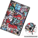 For Samsung Galaxy Tab A8 2021 Painted Leather Tablet Case with 3-Fold Holder(Graffiti)
