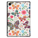 For Samsung Galaxy Tab A8 2021 Painted Leather Tablet Case with 3-Fold Holder(Color Butterfly)