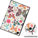 For Samsung Galaxy Tab A8 2021 Painted Leather Tablet Case with 3-Fold Holder(Color Butterfly)
