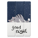For Samsung Galaxy Tab A8 2021 Painted Leather Tablet Case with 3-Fold Holder(Lazy Cat)