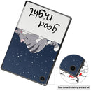 For Samsung Galaxy Tab A8 2021 Painted Leather Tablet Case with 3-Fold Holder(Lazy Cat)