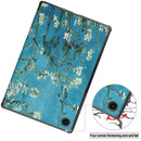 For Samsung Galaxy Tab A8 2021 Painted Leather Tablet Case with 3-Fold Holder(Apricot Blossom)