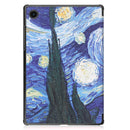 For Samsung Galaxy Tab A8 2021 Painted Leather Tablet Case with 3-Fold Holder(Starry Sky)