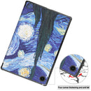 For Samsung Galaxy Tab A8 2021 Painted Leather Tablet Case with 3-Fold Holder(Starry Sky)