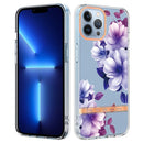 Flowers and Plants Series IMD TPU Phone Case For iPhone 13 Pro Max(Purple Begonia)