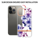 Flowers and Plants Series IMD TPU Phone Case For iPhone 13 Pro Max(Purple Begonia)