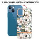 Flowers and Plants Series IMD TPU Phone Case For iPhone 13(Green Gardenia)