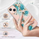 Flowers and Plants Series IMD TPU Phone Case For iPhone 13(Blue Rose)