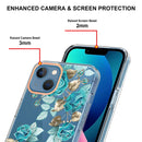 Flowers and Plants Series IMD TPU Phone Case For iPhone 13(Blue Rose)