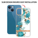 Flowers and Plants Series IMD TPU Phone Case For iPhone 13(Blue Rose)