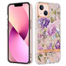 Flowers and Plants Series IMD TPU Phone Case For iPhone 13(Purple Peony)