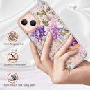 Flowers and Plants Series IMD TPU Phone Case For iPhone 13(Purple Peony)