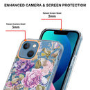 Flowers and Plants Series IMD TPU Phone Case For iPhone 13(Purple Peony)