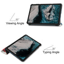 For Nokia T20 Painted Leather Tablet Case with 3-Fold Holder(Color Butterfly)