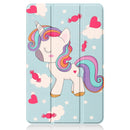 For Nokia T20 Painted Leather Tablet Case with 3-Fold Holder(Unicorn)