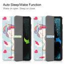For Nokia T20 Painted Leather Tablet Case with 3-Fold Holder(Unicorn)