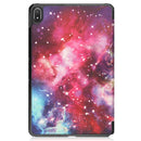For Nokia T20 Painted Leather Tablet Case with 3-Fold Holder(Milky Way)