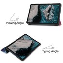 For Nokia T20 Painted Leather Tablet Case with 3-Fold Holder(Milky Way)
