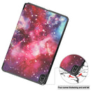 For Nokia T20 Painted Leather Tablet Case with 3-Fold Holder(Milky Way)