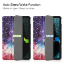 For Nokia T20 Painted Leather Tablet Case with 3-Fold Holder(Milky Way)