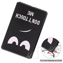 For Nokia T20 Painted Leather Tablet Case with 3-Fold Holder(Big Eye Me)