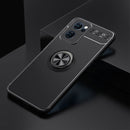 For OPPO Reno7 5G Metal Ring Holder 360 Degree Rotating TPU Phone Case(Black)