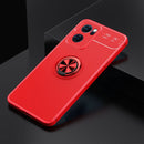 For OPPO Reno7 5G Metal Ring Holder 360 Degree Rotating TPU Phone Case(Red)