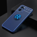 For OPPO Reno7 5G Metal Ring Holder 360 Degree Rotating TPU Phone Case(Blue)