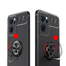 For OPPO Reno7 5G Metal Ring Holder 360 Degree Rotating TPU Phone Case(Blue)