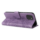 For Samsung Galaxy A03 Global 7-petal Flowers Embossing Pattern Horizontal Flip CasePhone Case(Light Purple)