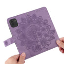 For Samsung Galaxy A03 Global 7-petal Flowers Embossing Pattern Horizontal Flip CasePhone Case(Light Purple)